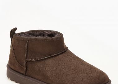 Μποτάκια suede με επένδυση - Καφέ - Issue - 