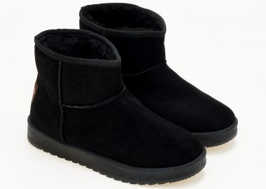 Μποτάκια suede με επένδυση - Μαύρο - Issue - 