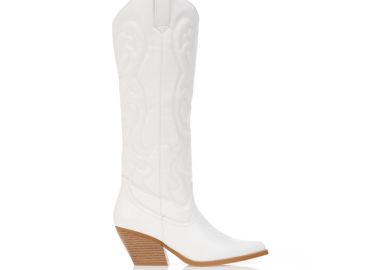 Μπότες cowboy με ανάγλυφο σχέδιο ΛΕΥΚΟ - Tsoukalas - 