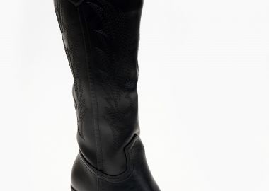 Μπότες Cowboy με κέντημα - Μαύρο - Issue - 