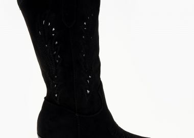 Μπότες cowboy με κέντημα - Μαύρο - Issue - 