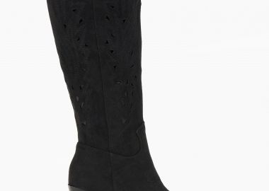 Μπότες cowboy με κέντημα και laser out σχέδιο - Μαύρο - Issue - 