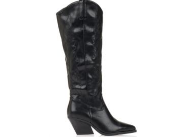 Μπότες cowboy με κεντήματα ΜΑΥΡΟ - Tsoukalas - 