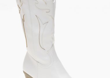 Μπότες Cowboy με κοφτό σχέδιο - Λευκό - Issue - 