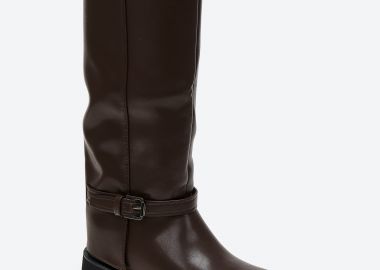 Μπότες ιππασίας με διακοσμητικό ζωνάκι - Καφέ - Issue - 