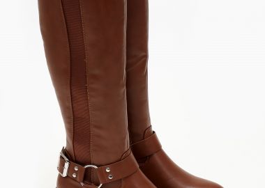Μπότες ιππασίας με ζώνη και τρουκς - Κάμελ - Issue - 