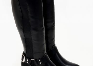 Μπότες ιππασίας με ζώνη και τρουκς - Μαύρο - Issue - 