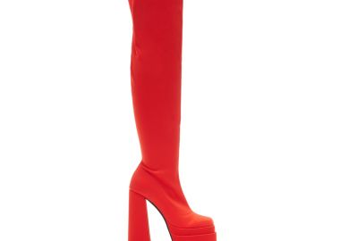 Μπότες κοραλί υφασμάτινες δίπατες κάλτσα με φερμουάρ ΚΟΡΑΛΛΙ - Tsoukalas - 