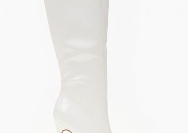 Μπότες λουστρίνι με λεπτό τακούνι - Λευκό - Issue - 