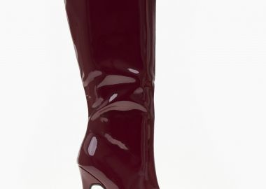 Μπότες λουστρίνι με λεπτό τακούνι - Μπορντώ - Issue - 