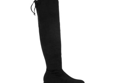 Μπότες μαύρες σουέτ κάλτσα με ρυθμιζόμενο κορδόνι ΜΑΥΡΟ - Tsoukalas - 