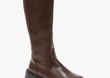 Μπότες με χαμηλό τακούνι και λάστιχο - Καφέ - Issue - 