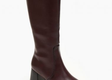 Μπότες με χοντρό τακούνι και φιάπα - Μπορντώ - Issue - 