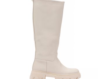 Μπότες μπεζ δερματίνη αδιάβροχες ΜΠΕΖ - Tsoukalas - 