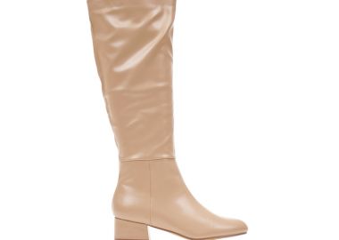 Μπότες nude δερματίνη με φερμουάρ NUDE - Tsoukalas - 