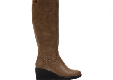 Μπότες πούρο δερματίνη πλατφόρμα με φερμουάρ ΠΟΥΡΟ - Tsoukalas - 