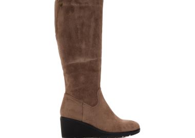 Μπότες πούρο σουέτ πλατφόρμα με φερμουάρ ΠΟΥΡΟ - Tsoukalas - 