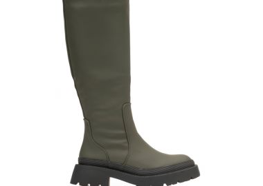 Μπότες πράσινες δερματίνη αδιάβροχες με φερμουάρ ΠΡΑΣΙΝΟ - Tsoukalas - 