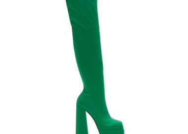 Μπότες πράσινες υφασμάτινες δίπατες κάλτσα με φερμουάρ ΠΡΑΣΙΝΟ - Tsoukalas - 