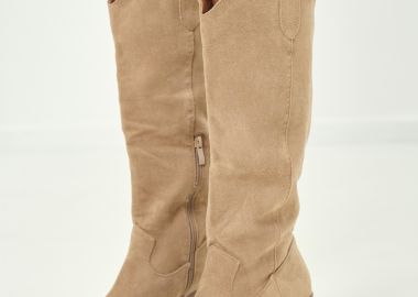 Μπότες Suede Cowboy Με Μεταλλική Λεπτομέρεια -  - 