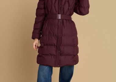 Μπουφάν αδιάβροχο με ζώνη και γούνα - 5206634994103 -  - 