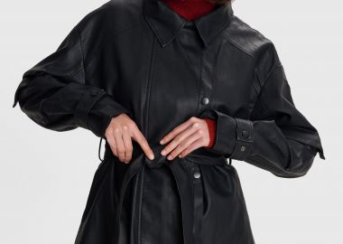 Μπουφάν δερματίνη μακρύ - 5206634988201 -  - 