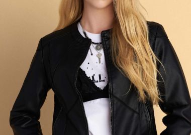 Μπουφάν δερματίνη με ραφές - 5206179071161 -  - 