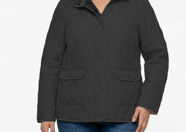 Μπουφάν ελαφρύ plus size με αποσπώμενη κουκούλα σε μαύρο χρώμα -  - 