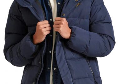 Μπουφάν Funky Buddha Puffer Με Αποσπώμενη Κουκούλα FBM010-034-01-NAVY Ανδρικό - Funky Buddha - 