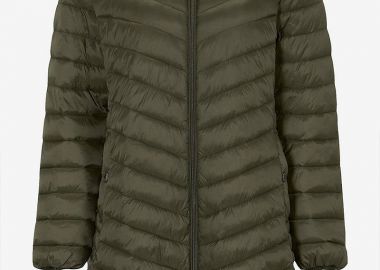 Μπουφάν με αποσπώμενη κουκούλα σε χακί χρώμα -  - 