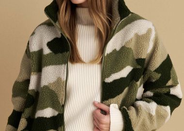 Μπουφάν teddy με μοτίβο παραλλαγής - 5206179001540 -  - 