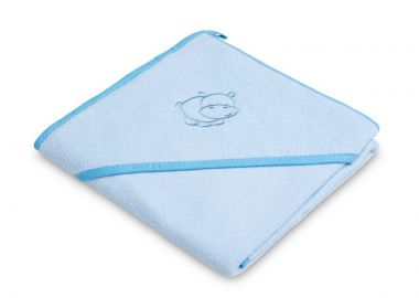 Μπουρνουζοπετσέτα μπάνιου με κάπα 80x80cm Sensillo Hippo Blue 4172 Blue - Sensillo - 