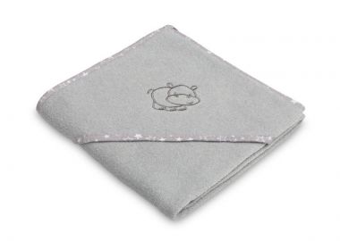 Μπουρνουζοπετσέτα μπάνιου με κάπα 80x80cm Sensillo Hippo Grey 4171 Grey - Sensillo - 