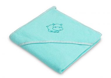 Μπουρνουζοπετσέτα μπάνιου με κάπα 80x80cm Sensillo Hippo Turquoise 4174 Turquoise - Sensillo - 