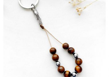 Μπρελόκ κομπολόι mini με Μάτι Τίγρης MR205 - Asimenio - 