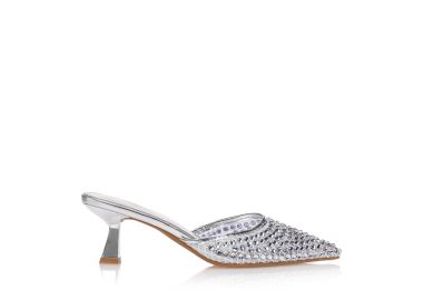 Mules ασημί με στρας στην φάσα ΑΣΗΜΙ - Tsoukalas - 