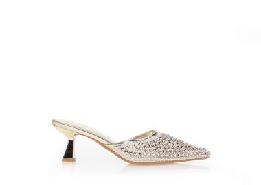 Mules χρυσά με στρας στην φάσα ΧΡΥΣΟ - Tsoukalas - 