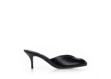 Mules δερματίνη peep-toe ΜΑΥΡΟ - Tsoukalas - 