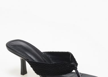 Mules δίχαλο με λεπτό τακούνι - Μαύρο - Issue - 