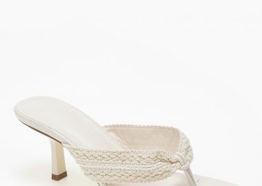 Mules δίχαλο με λεπτό τακούνι - Μπεζ - Issue - 