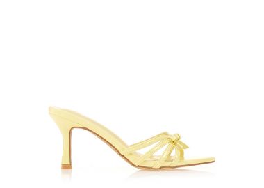 Mules κίτρινα πέδιλα με φιογκάκι ΚΙΤΡΙΝΟ - Tsoukalas - 
