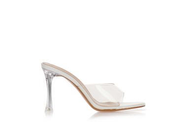 Mules λευκά με ιδιαίτερο τακούνι ΛΕΥΚΟ - Tsoukalas - 