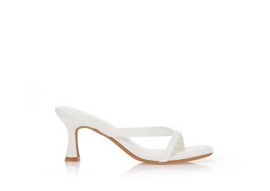 Mules λευκά με λεπτά λουράκια ΛΕΥΚΟ - Tsoukalas - 