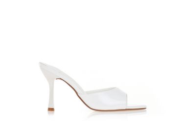 Mules λευκά με λεπτό τακούνι ΛΕΥΚΟ - Tsoukalas - 