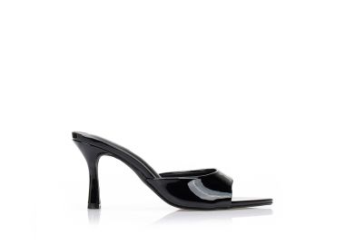 Mules λουστρίνι με μυτερό τελείωμα ΜΑΥΡΟ - Tsoukalas - 