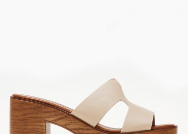 Mules με χοντρό τακούνι - Μπεζ - Issue - 