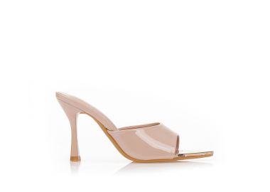 Mules με μεταλλική λεπτομέρεια NUDE - Tsoukalas - 