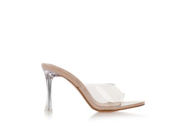 Mules μπεζ με ιδιαίτερο τακούνι ΜΠΕΖ - Tsoukalas - 