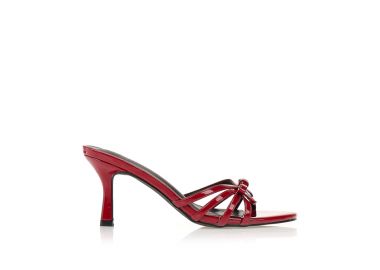 Mules μπορντό πέδιλα με φιογκάκι ΜΠΟΡΝΤΟ - Tsoukalas - 