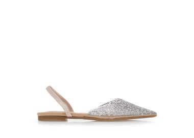 Mules μυτερά με διαφάνεια και στρας NUDE - Tsoukalas - 